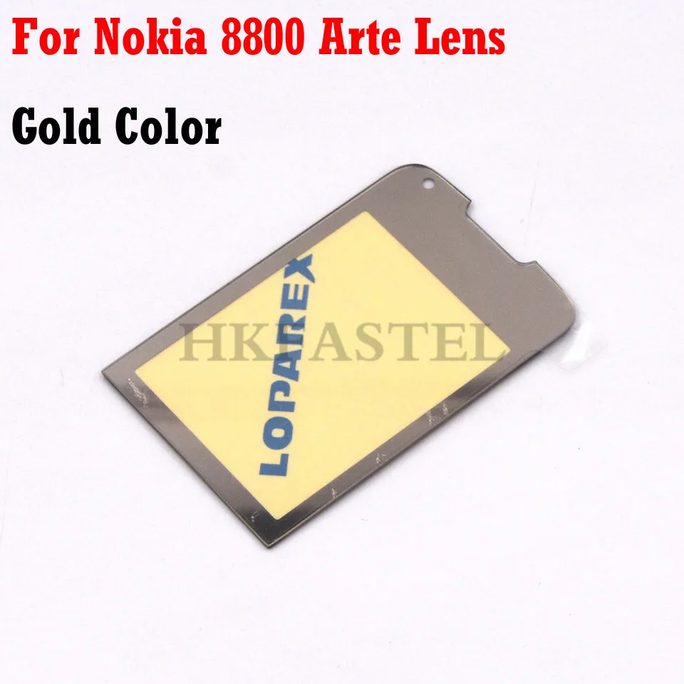 Hkfatel высококачественное ЖК-зеркало для Nokia 8800A 8800 Arte Gold Sapphire Arte Mirror display screen Lens защитное стекло+ клей - Цвет: Gold Color