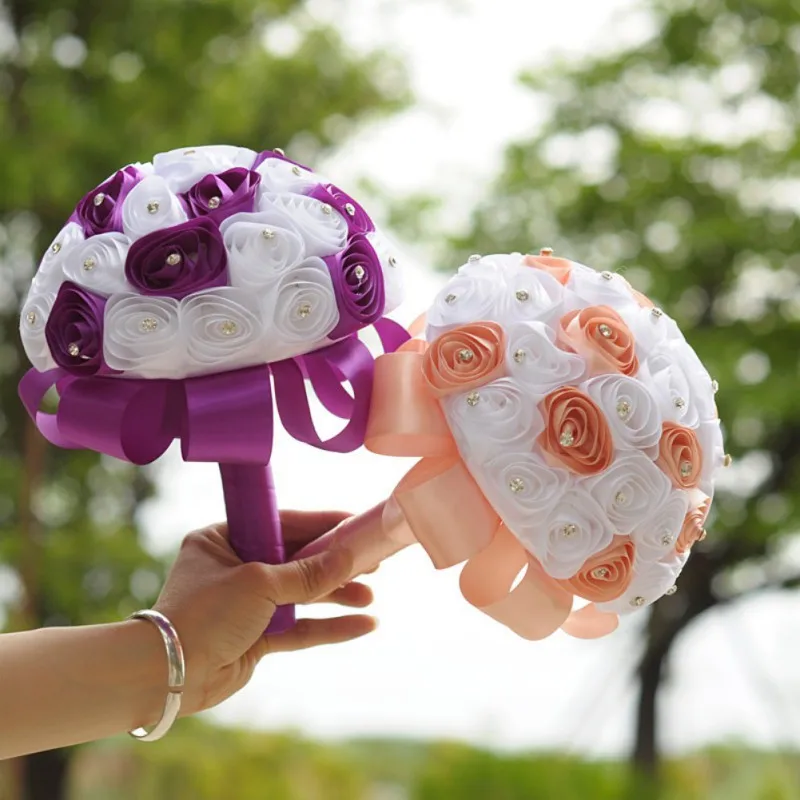 

Home Decor Artificial Flowers 5 Colors Silk Wedding Bouquet Bride Holding Flowers Home Party Wedding Decoration Accessories 25cm