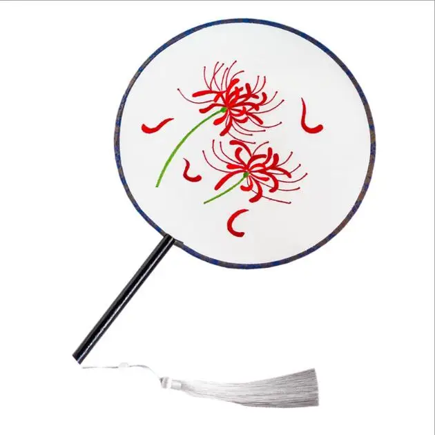 

Шелковый веер в старинном китайском стиле, Европейский комплект для вышивки, простой трехмерный комплект для вышивки лентой, вышивка