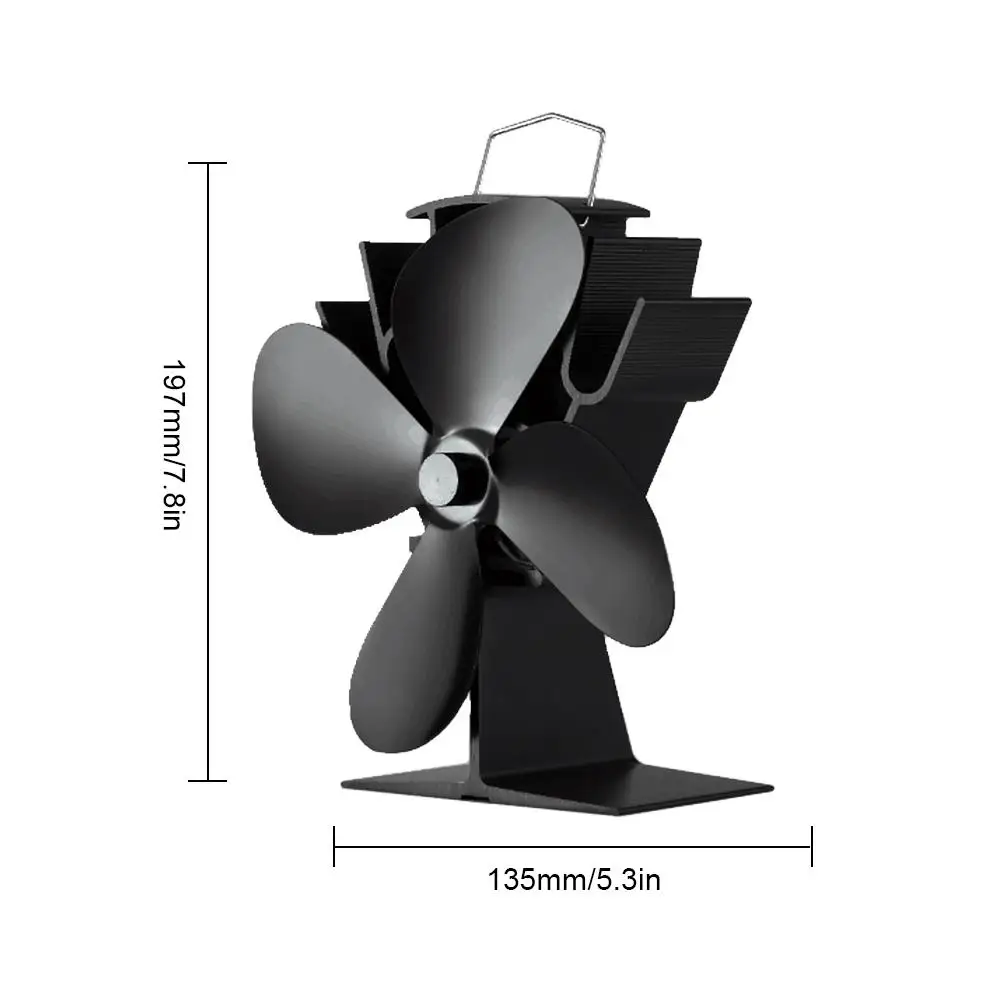 Вентилятор для камина с 4 лопастями экологически чистый бесшумный точечный