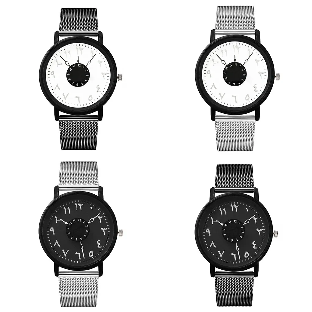

Fashion men and women steel band watch casual quartz simple stainless steel strap watch New quartz analog watch reloj pulsera40*