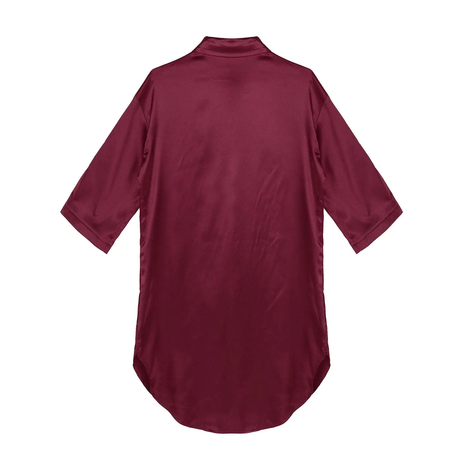 Ночная рубашка Женская атласная с рукавом 3/4 одежда для сна ночная пеньюар