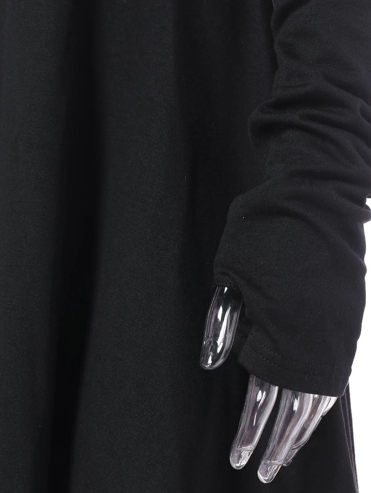 Женское платье с капюшоном Goth повседневное однотонное плиссированное в