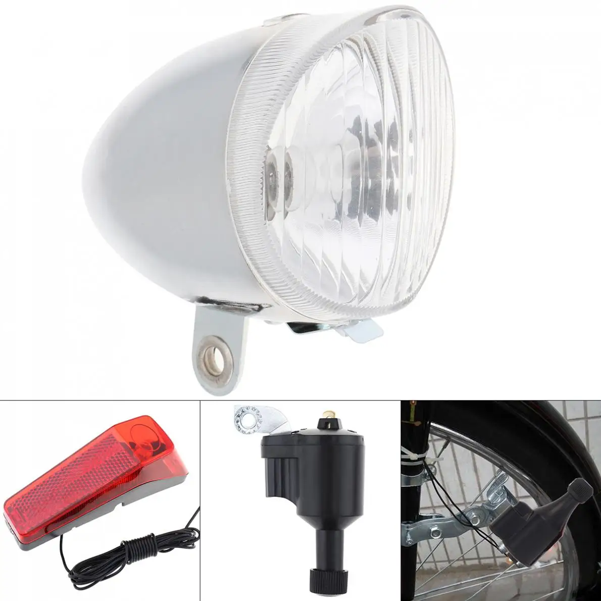 Белый велосипедный светильник Динамо 6 в 3 Вт светодиодный самоходный передний
