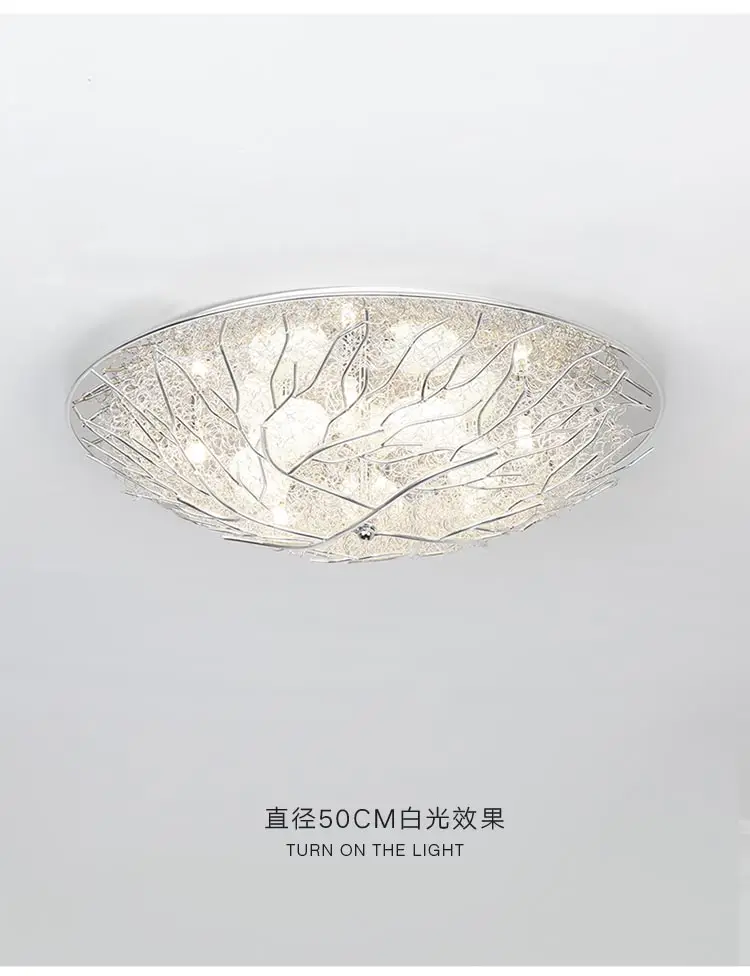 Aluminum Bird Nest Ceiling Lamp Round Handmade Mediterranean Conference Romantic Living Room Bedroom Study Terrace Creative