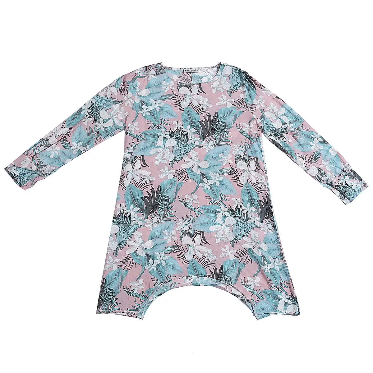 

Muslim Blouse Women's Top Print Flower Shirt Dress Abaya Ramadan Dubai Islamic Clothing Loose Long Tops Long Sleeve Arab Fashion
