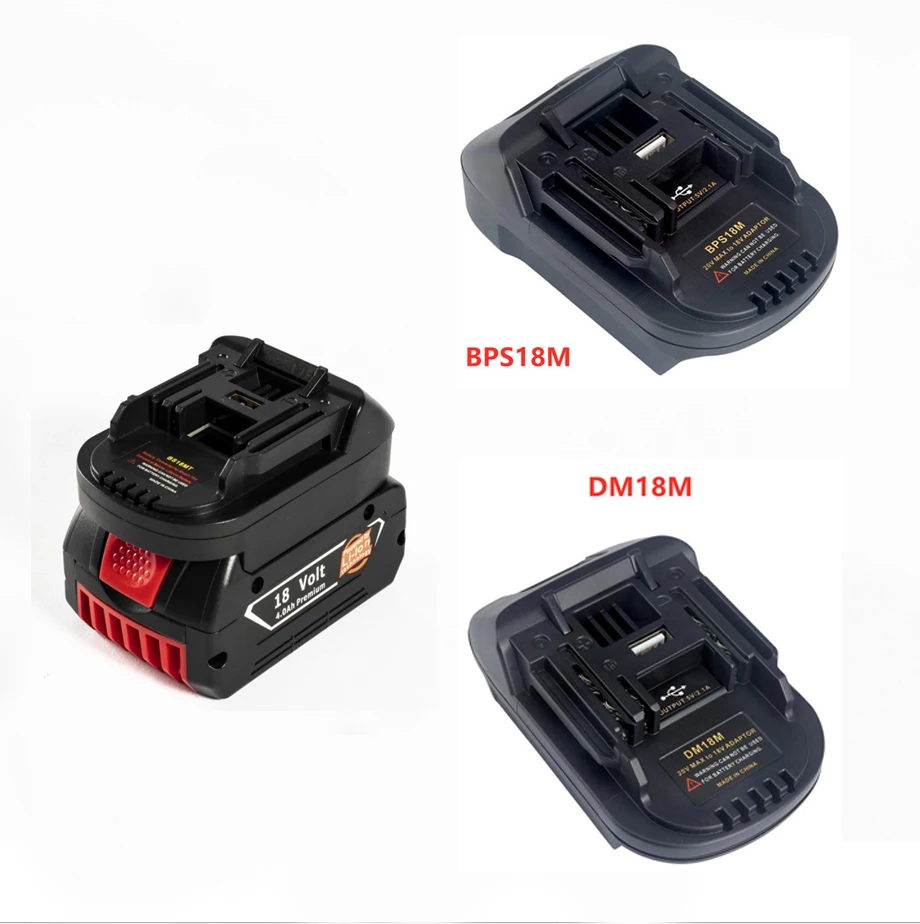 

New BS18MT BPS18M DM18M Battery Adapter For Porter Cable 20V Lithium Battery For Makita 18V Tool Bl1830 Bl1840 18V Battery