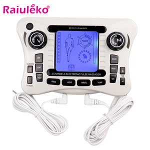 Электронный импульсный массажерtens Ems Тренажер Массажер для тела мышечный Стимулятор для спины массаж шеи и тела двухканальный терапевтический аппарат