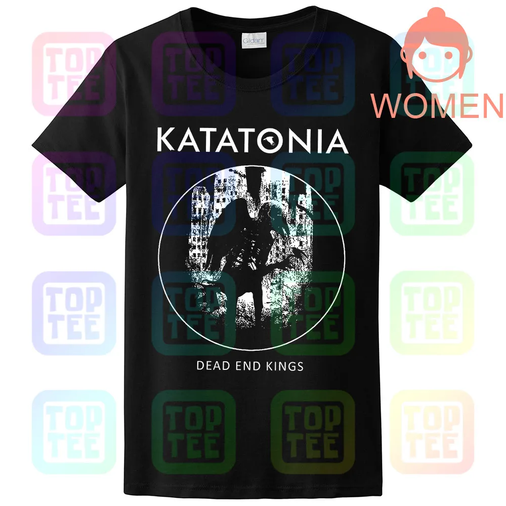 WOMEN-BLACK Кататония-тупые короли-прогрессивный рок,-Opeth, T_ рубашка-Размеры: от S до 7xl-показать название оригинала - Цвет: WOMEN-BLACK