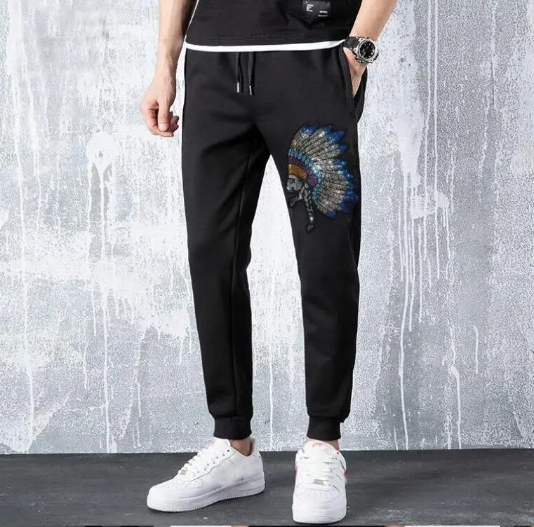 

2021 Men's Sweatpants Brand Sportswear Diamond stone men pants