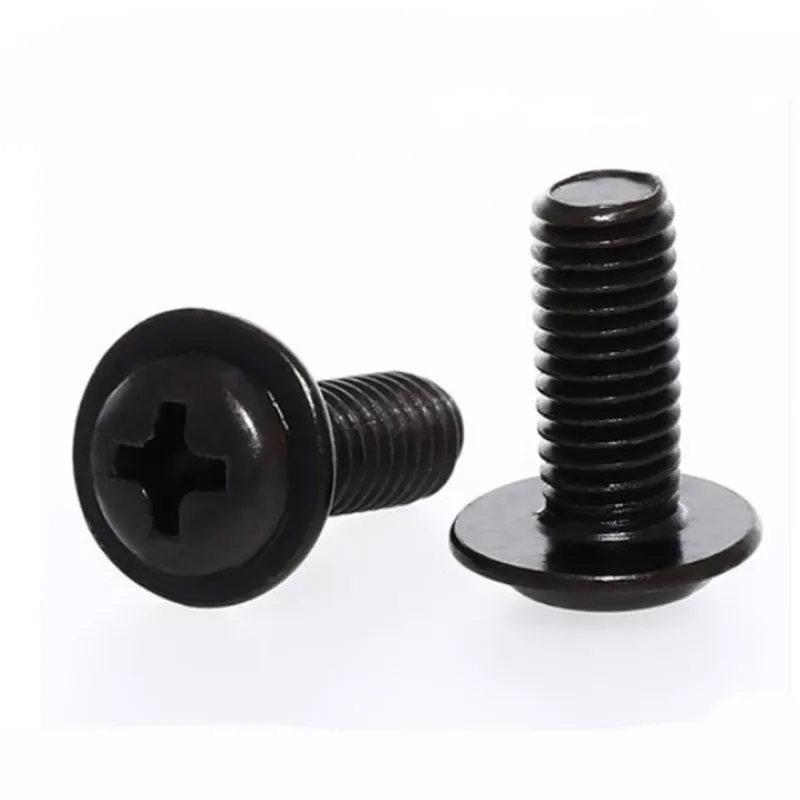 

50Pcs M2 M2.5 M3 M4 PWM DIN967 Black Pan Padded Screws Referral Computer Case Chassis Fixed Motherboard Screws With Pad