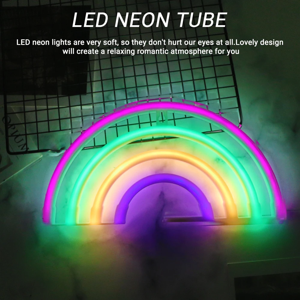 Креативная светодиодная неоновая вывеска Ночной светильник радужная любовь