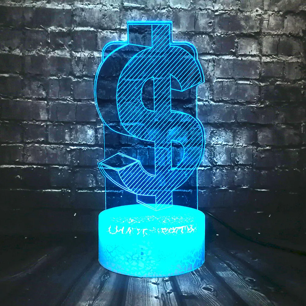 Бесплатная доставка Новый 3D доллар наличные модель светодиодный светильник