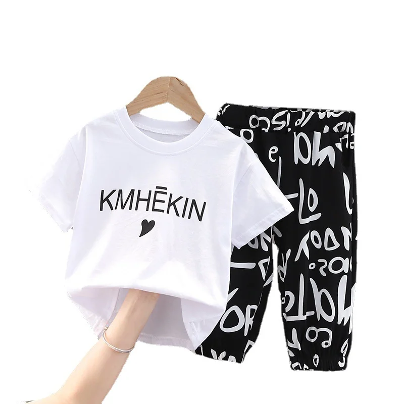 

New Kids Summer Cotton Clothes Children Boy Girl T Shirt Shorts 2Pcs/sets Baby Infant Fashion Clothing Toddler Casual Sportswear