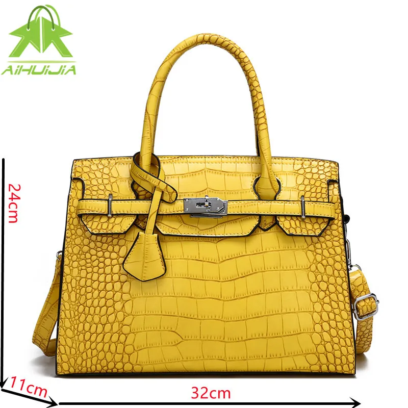 

Fashion Crocodile Pattern Messenger Bag Womens High Capacity Shoulder Bags 2021 New High Quality Pu Leather Women Travel Handbag