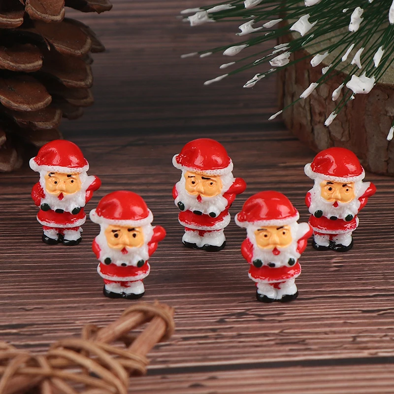 

5 шт. Милая Мини Рождественская модель украшения игрушка Санта Клаус Снеговик DIY Смола ремесло маленькие украшения