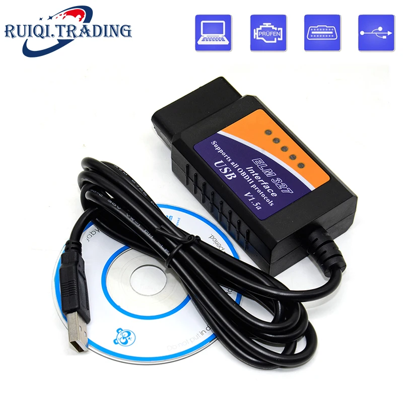 Автомобильный считыватель кодов OBD/OBDII OBD2 сканер ELM327 USB автомобильный