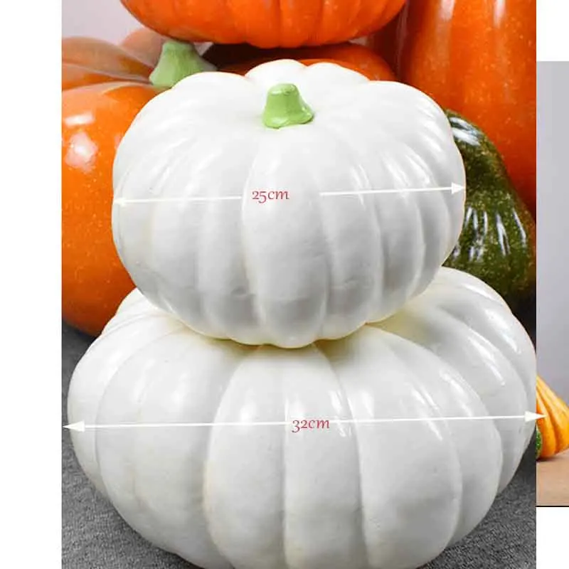 Белые искусственные тыквы Хэллоуина для декора дома, фотографических реквизитов на осеннюю тематику и День Благодарения.
