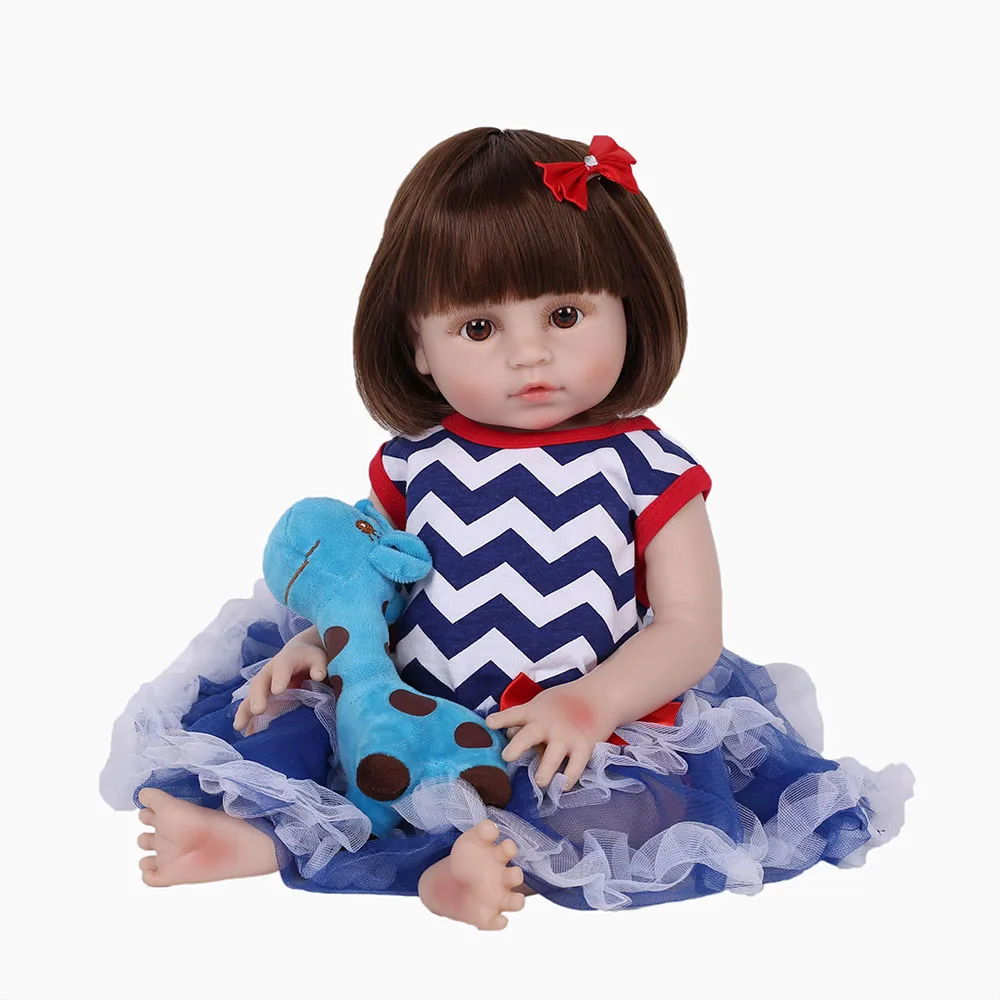 

Реалистичная Милая Полностью виниловая Кукла Реборн, 47 см, силиконовая кукла, мягкие куклы, подарок на день рождения и Рождество
