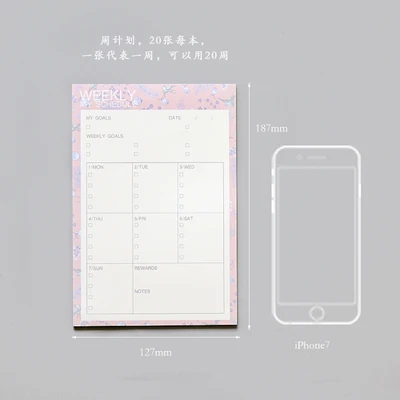 weekly plan pink Записная книжка А4 дневник Bullet Journal Еженедельный ежемесячный планировщик Papelaria школьные принадлежности стационарный Органайзер расписание - Цвет: weekly plan pink