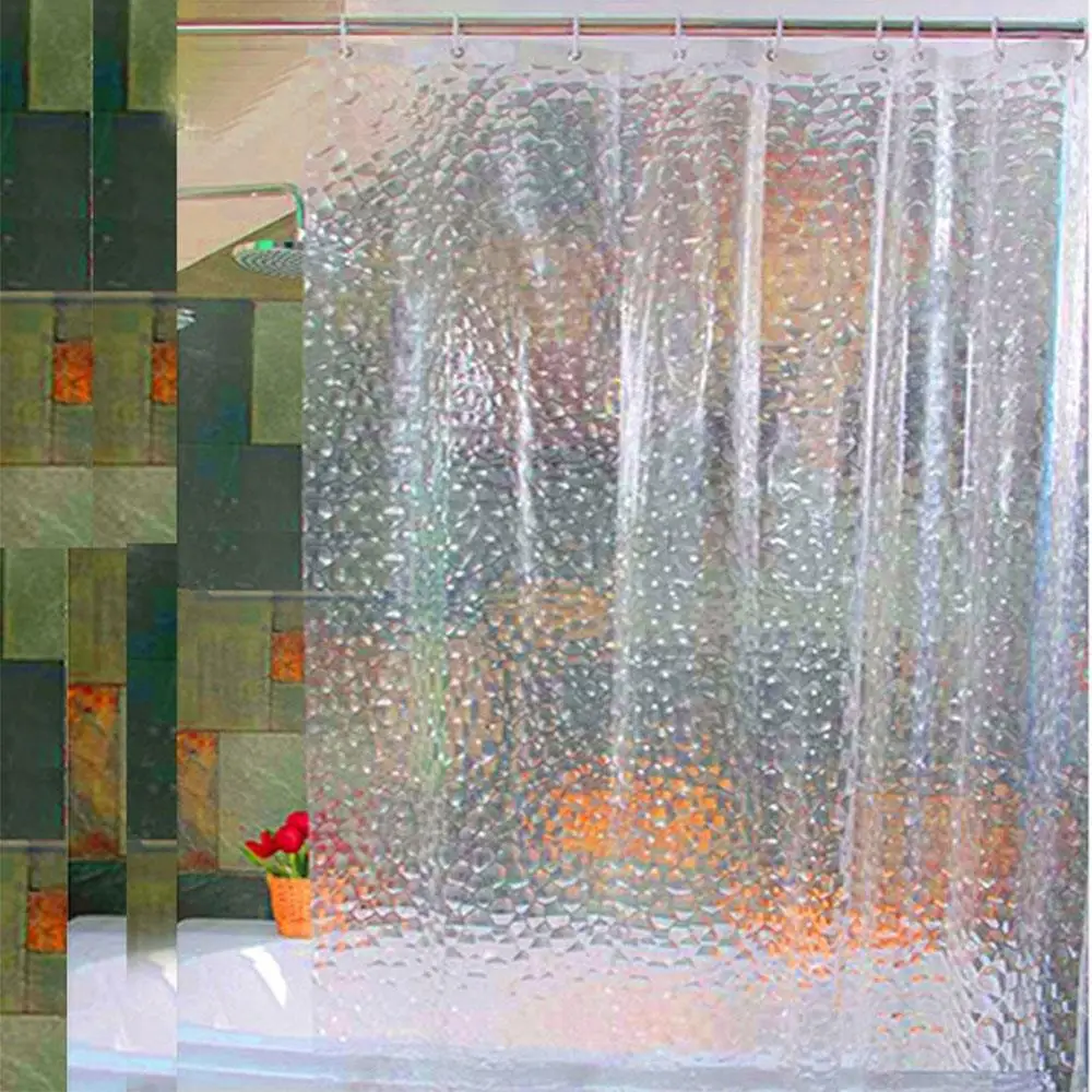 Прозрачная ткань для ванной 3 цвета Декор Прочный 3D занавески душа купания новый