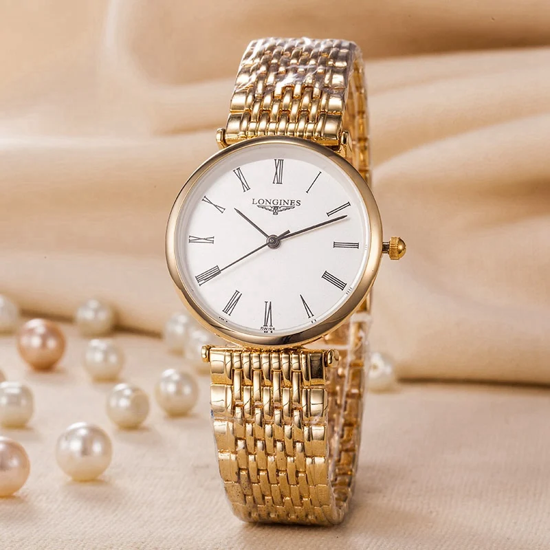 

longines- Luxury Brand Business Men's Delicate women Watch Waterproof Chronograph Quartz Stop Watch With Stainless steel 33