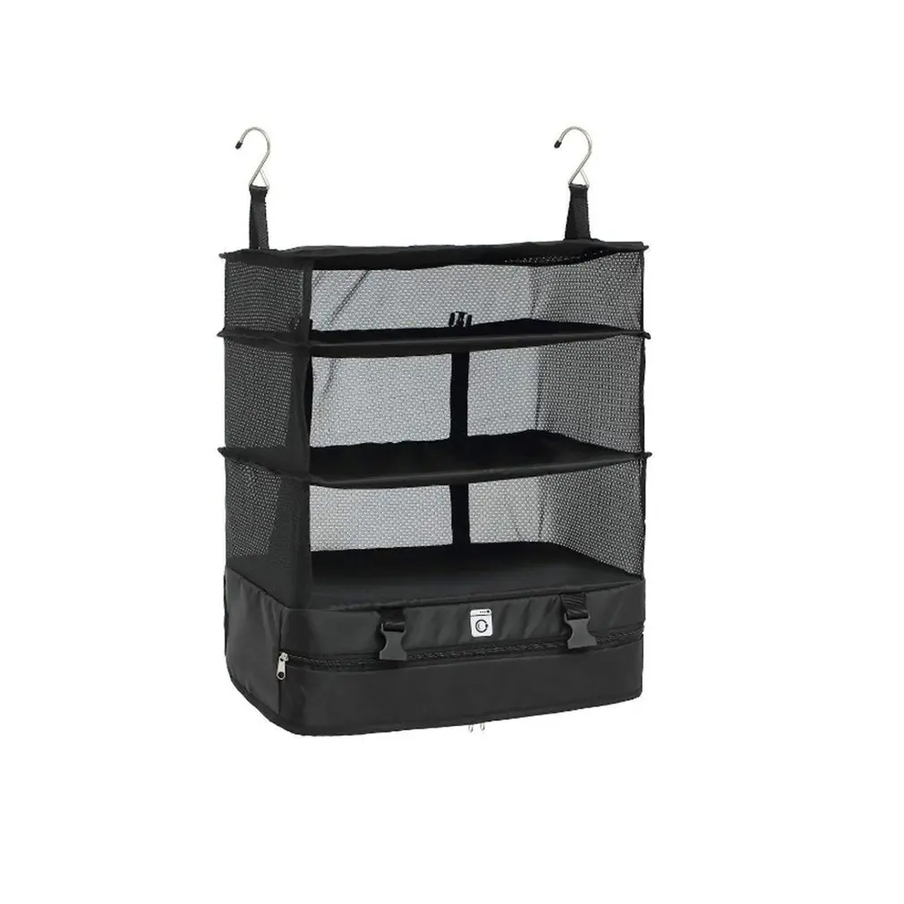 

Portable Travel Storage Bag Hook Hanging Organizer Wardrobe Clothes Storage Rack Holder Travel Suitcase Shelves Home Storage