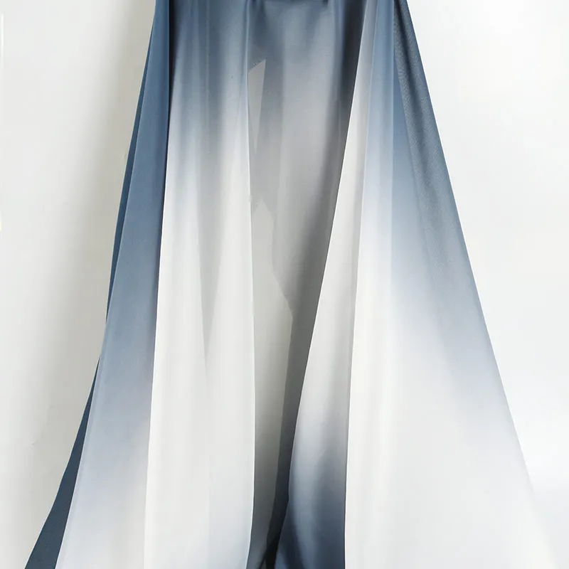 Градиентная полупрозрачная ткань мягкая дышащая драпировка свадебная