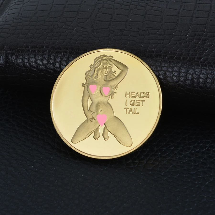 Сексуальная Женская монета с головой хвоста! Для взрослых вызов счастливой