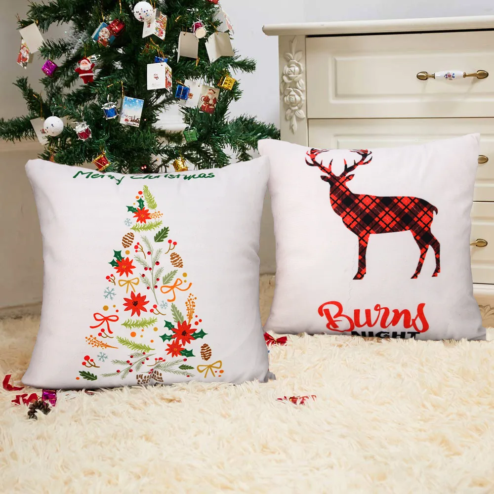 

40X40cm Christmas Pillowcase Imitation Super Soft Living Room Sofa Cushion Cover House Decorative Pillow Case AT163