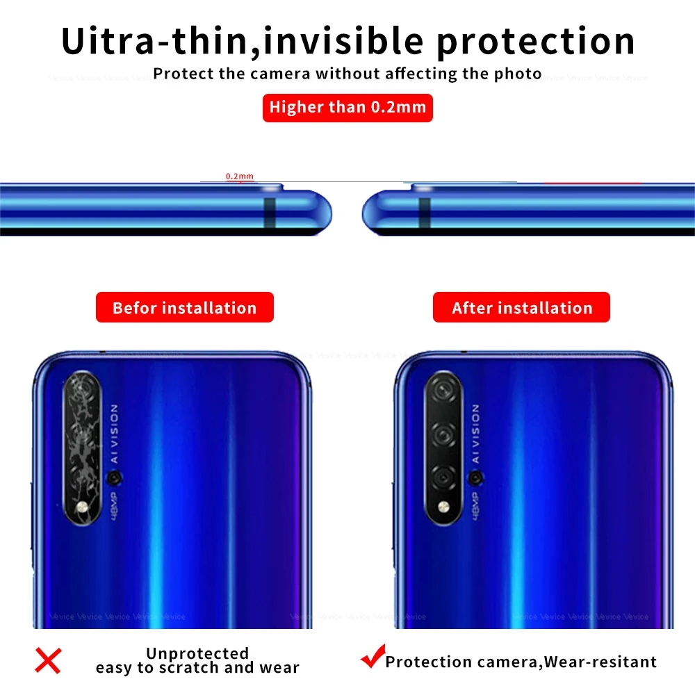 2 шт. 9D камера Стекло для линзы huawei honor 20 10 9 Lite 10i 20i 8X задняя защитная пленка