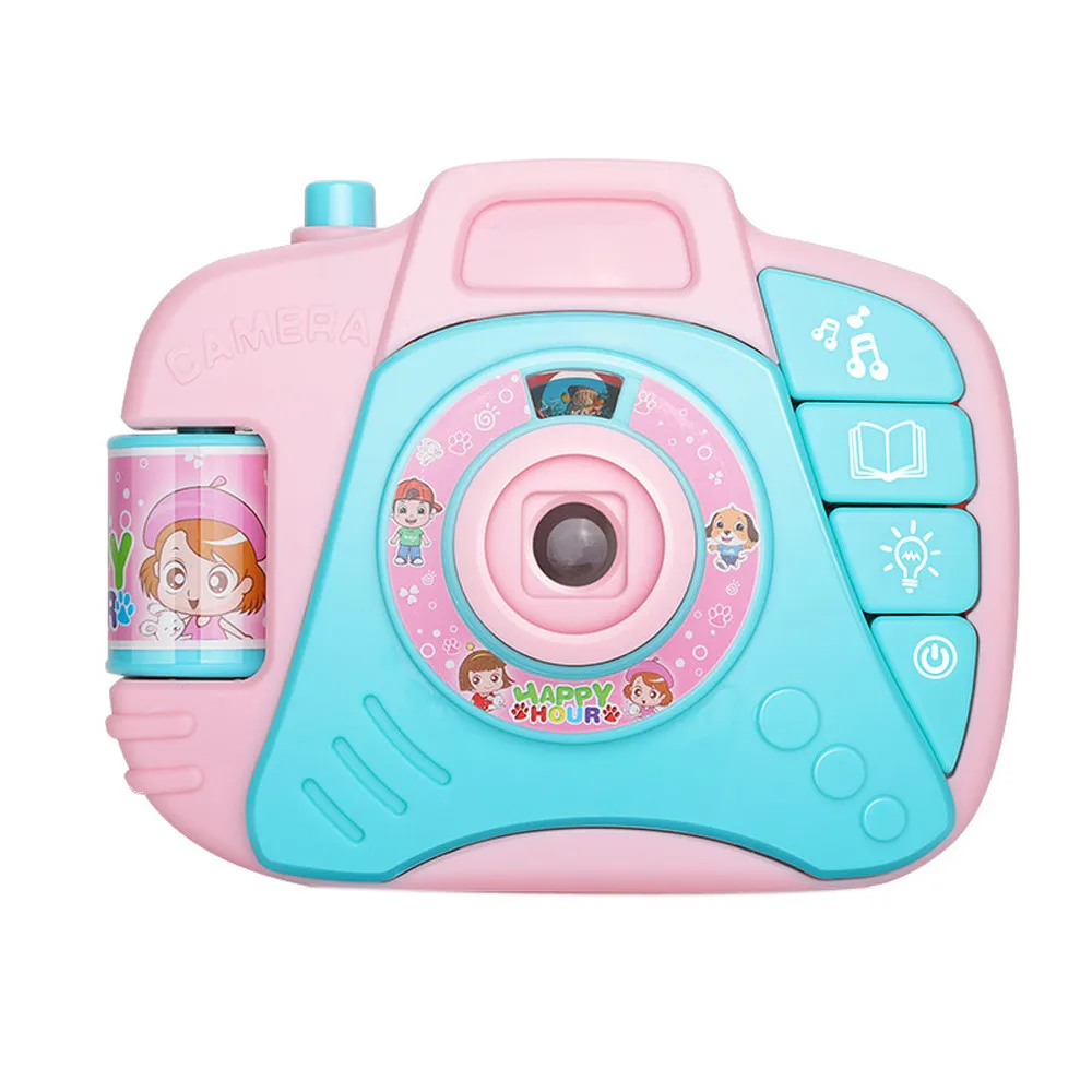 Cute Baby Cartoon Plastic Educative Toys Games Children Electric Mini Simulation Sound And Light Projection Camera Gift |