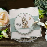 cutting dies with clear stamp of bouquet rabbit bouquet handbooking set diy scrapbooking paper embossing stencil painting seal