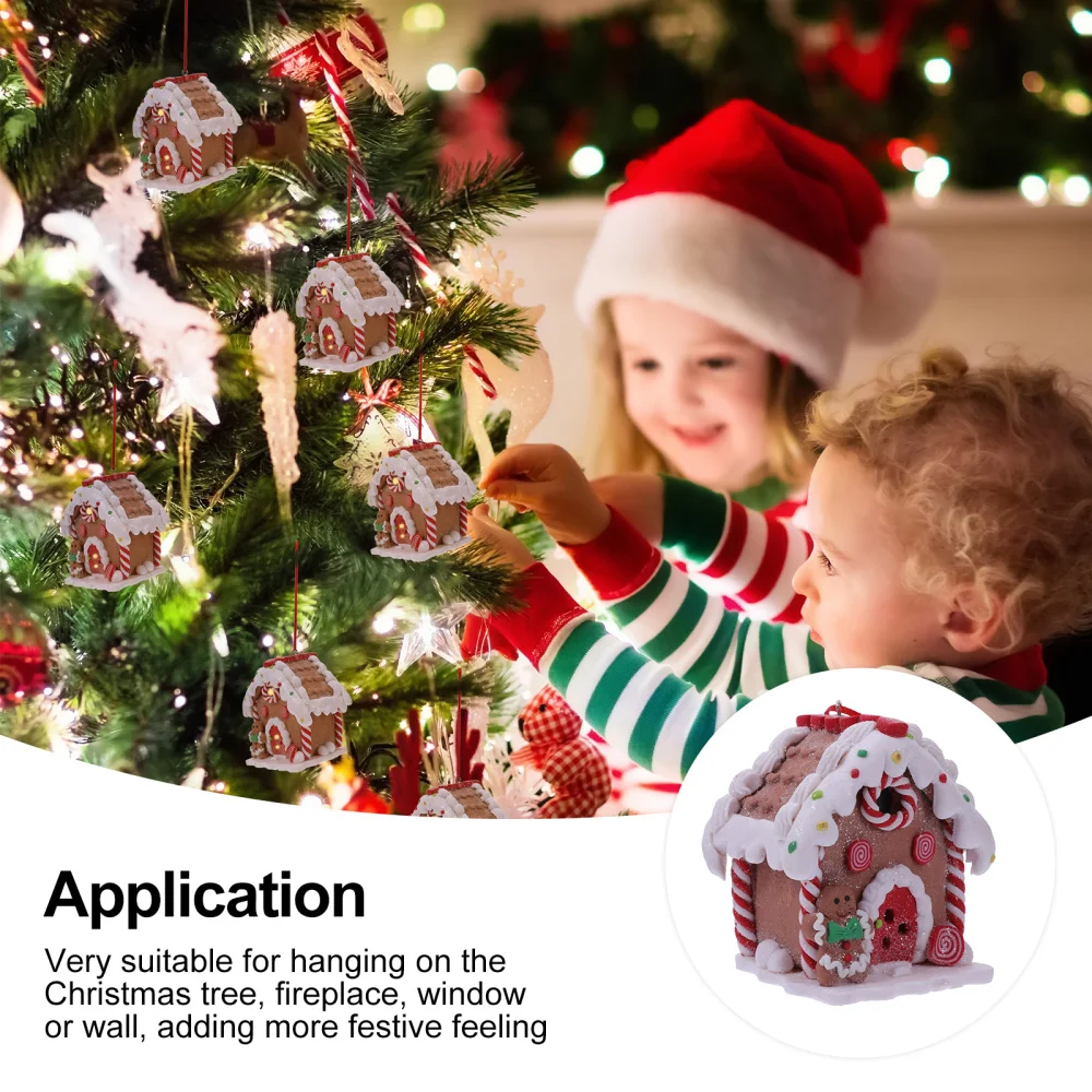 

1 Pc Christmas Pendant LED House Pendant Lovely Luminous Resin Adornment