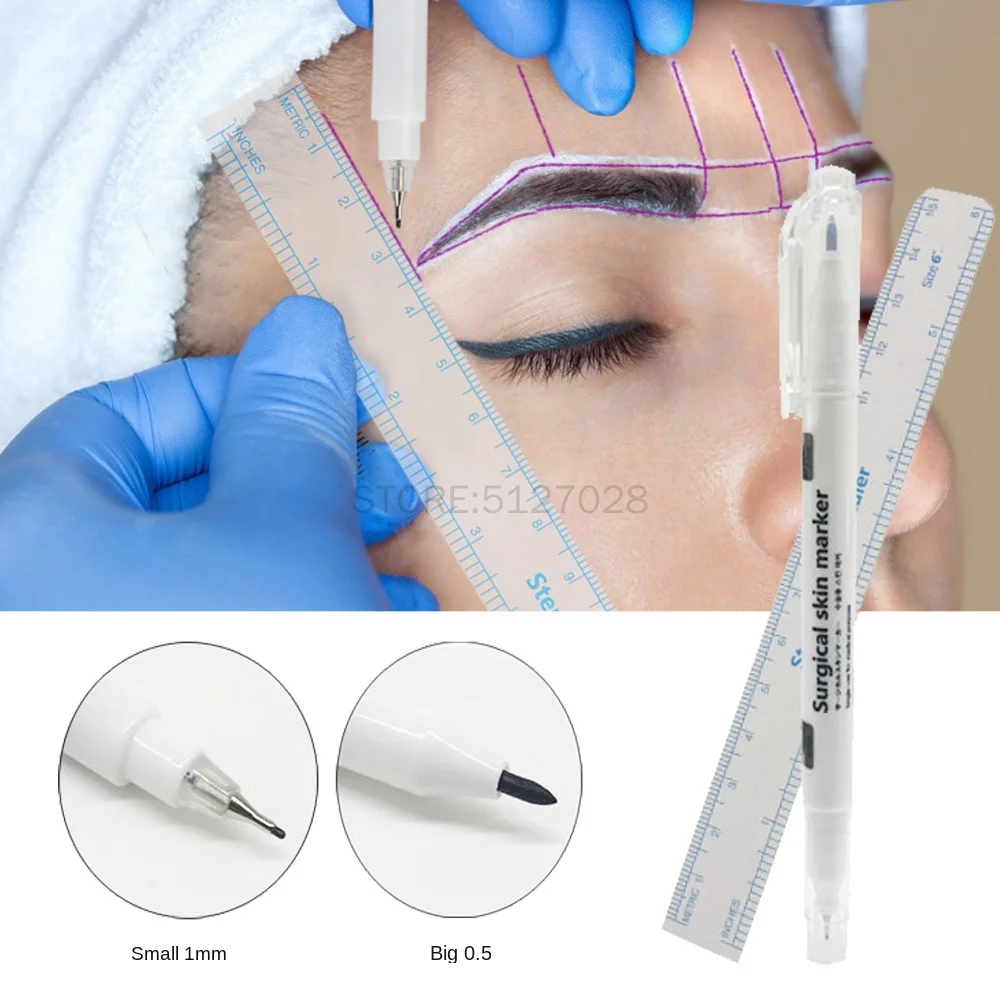 1 компл. Двухсторонний стерилизованный маркер для татуировок ручка