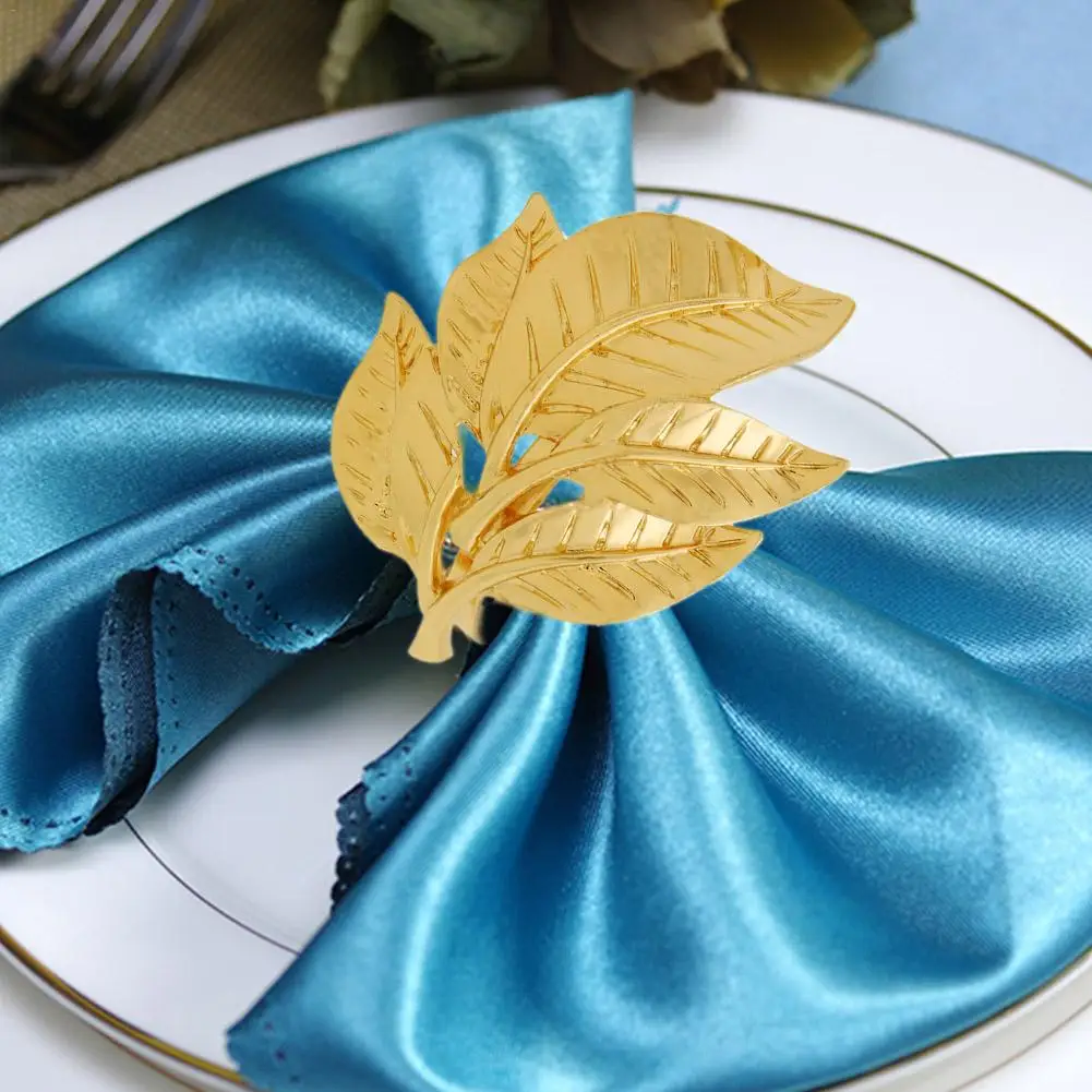 Инновационные кольца для салфеток с листьями металлические восстанавливаемые