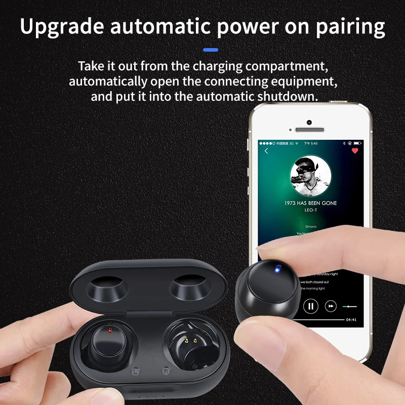 

JZGSHAR C3NT TWS Bluetooth 5.0 Headphones Wireless Earphone Waterproof Running Sports Noise Reduction HD Stereo Bass Earbuds Wit
