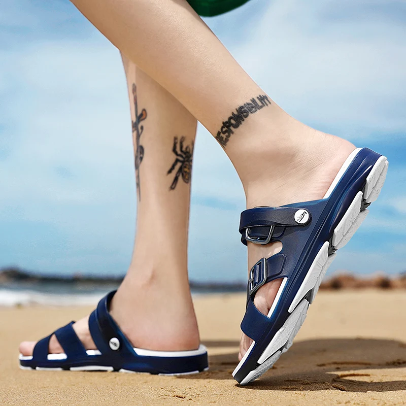 sneakers 2021 Summer Men Outdoor Sandals for Women Hollow Flats Holes Garden Beach Shoes Solid Non-slip Sandals Beach Slipper