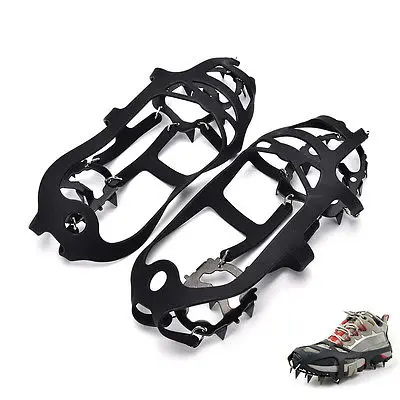 Crampons походные зимние спортивные товары для кемпинга нескользящая обувь покрытие ледяной антискользящий прочный 18 гвоздей Z Снежная усиленная сталь - Цвет: L