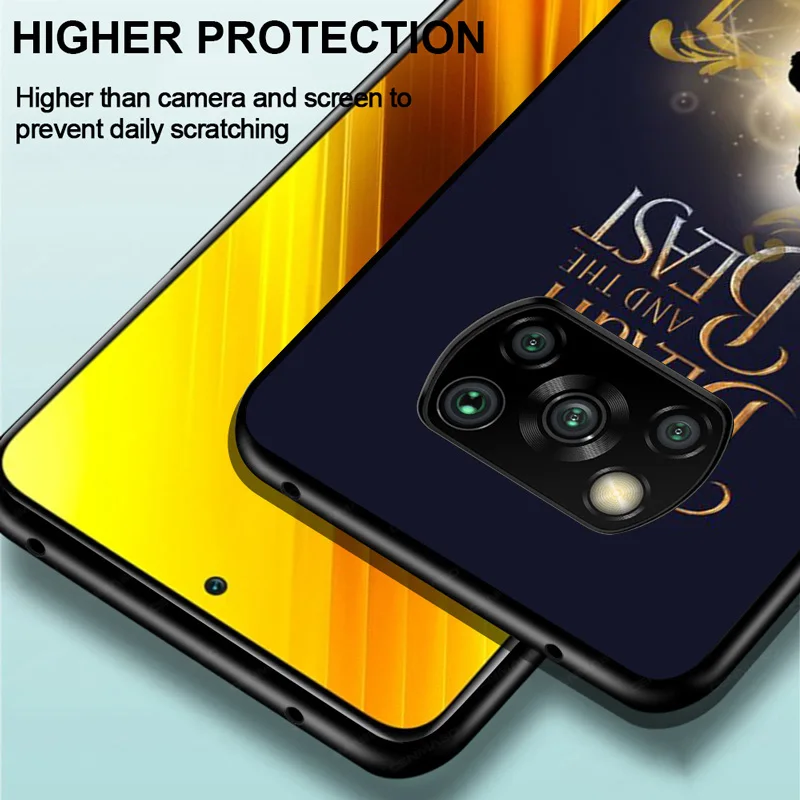

Disney Cartoon Animation Beauty and the Beast For Xiaomi Poco C3 M3 M2 X3 NFC X2 F3 F2 F1 Mi A3 A2 Lite Pro Black Phone Case
