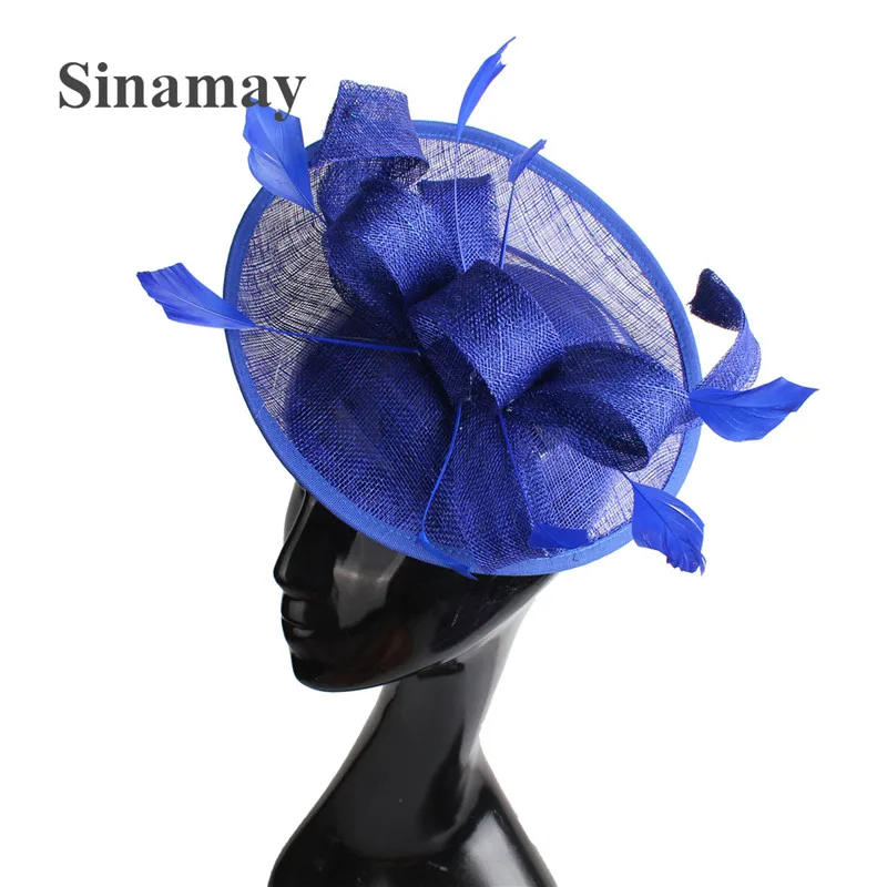 champagne Fancy Feather Women Sinamay Hat bow Kentucky Derby Fascinator Wedding Party Cocktail Occasion Headband Mom's Gift |