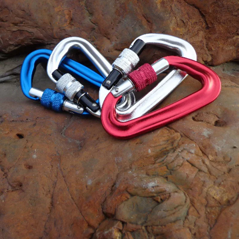 12KN карабины для скалолазания D Форма сплав алюминиевый альпинизма Quickdraw Открытый