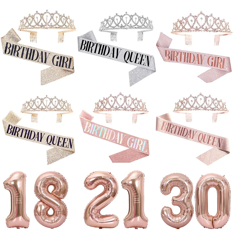 Розовое золото блестящая искусственная Тиара для женщин день рождения сувениры