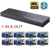 4k hdmi splitter 1 in 8 out adapter 3d 8 ports hdmi splitter box metal 8 way hdmi splitter for pc stb ps3 blu ray player hdtv