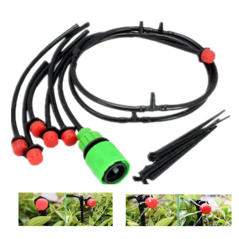 

30m 2-Outlets DIY Micro Drip Irrigation System 8 Hole Adjustable Flow Dripper Atomizer Watering Kit Garden Spray Watering Kits