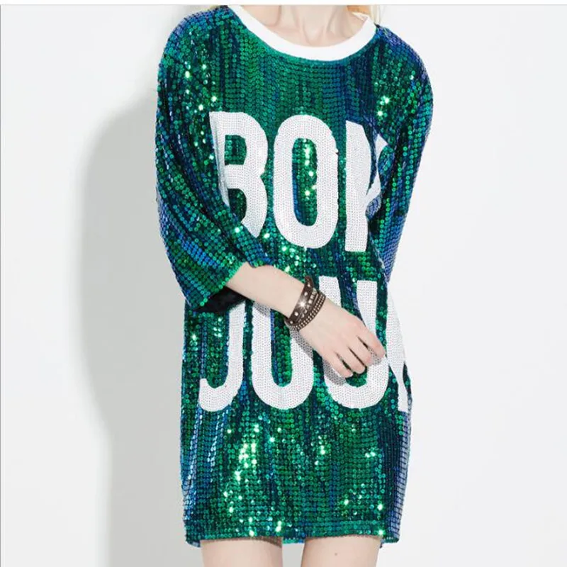 Kpop Единорог Tumblr в европейском и американском стиле 2021 Лето блестками новые свободные удобные длинный