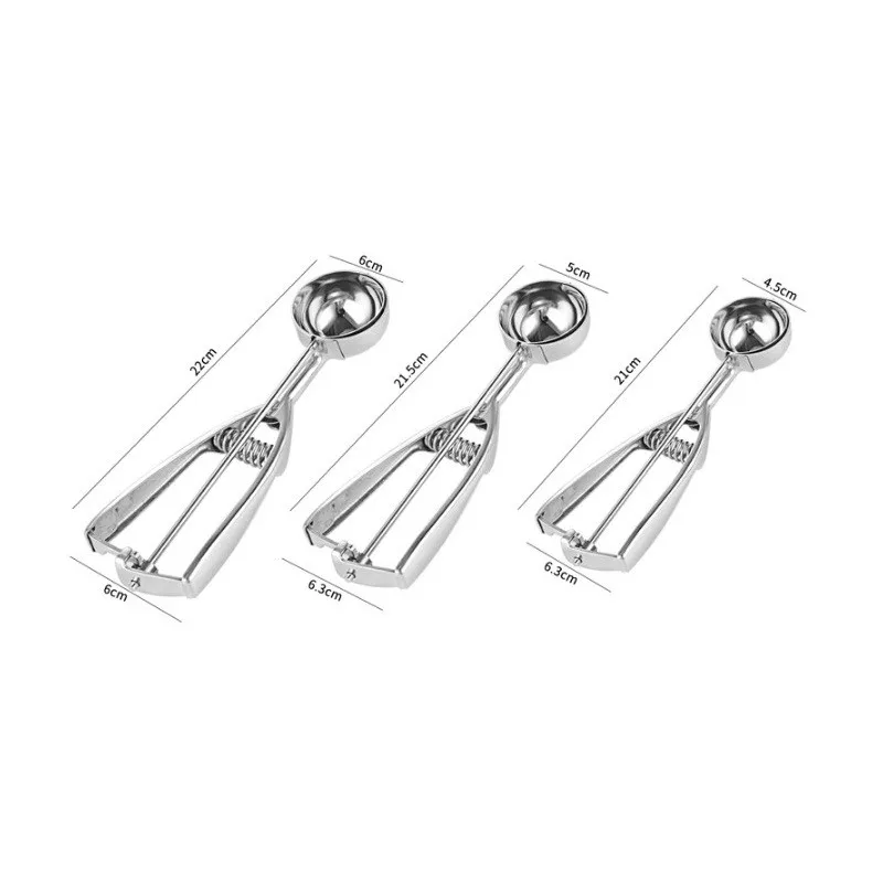

New 4/5/6 Cm Ice Cream Spoon Useful Stainless Steel Ice Cream Scoop Watermelon Spoon Cookies Dough Spoon Kitchen Supplies