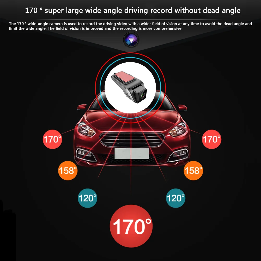 

1080P WiFi Car Dashcam Night Vision Loop Recording Parking Monitor Dash Camera Reversing Camera Night Vision Mini Body