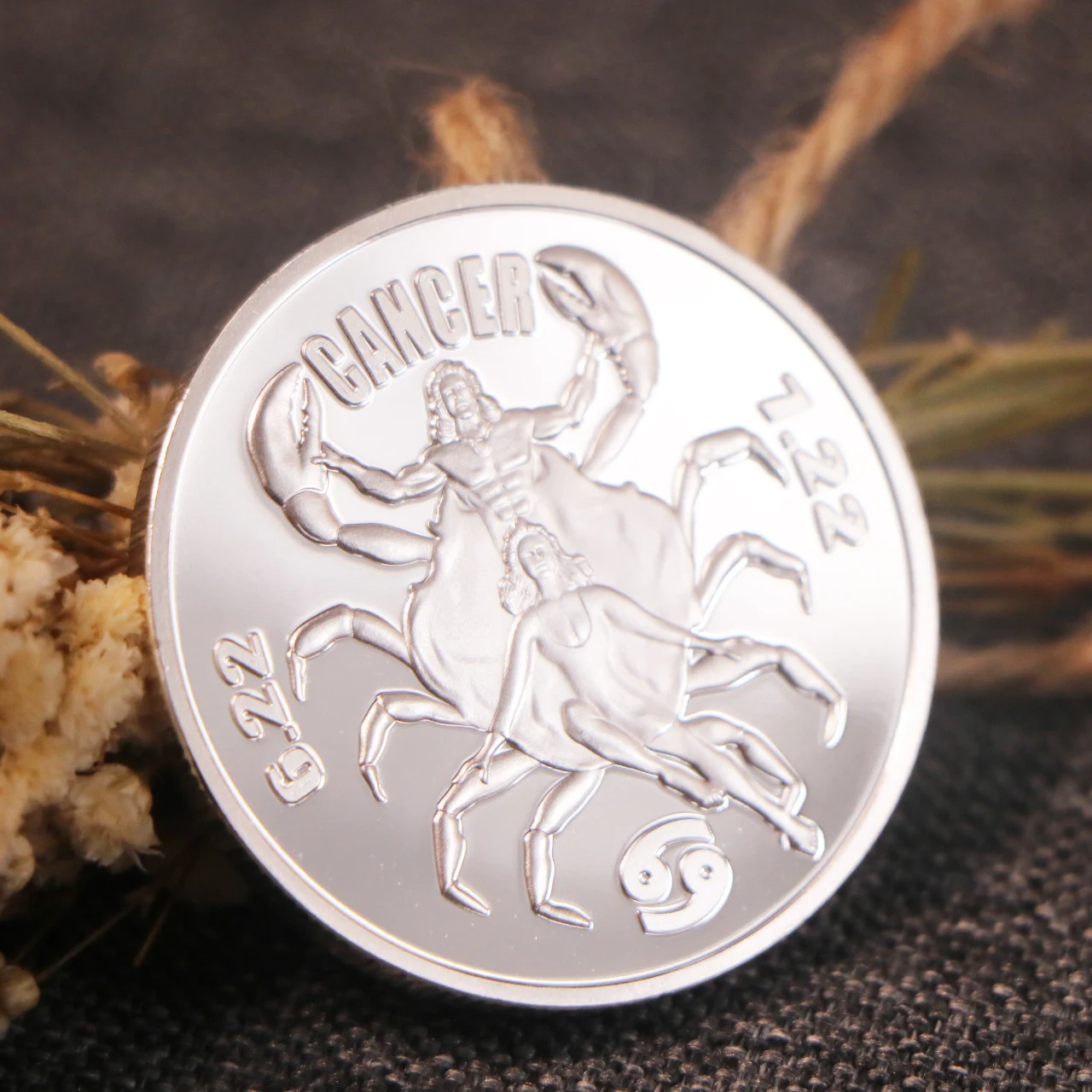 Twelve Constellation Zodiac Silver Commemorative Coins Cancer Lucky Love Elizabeth II Medals Euro Astrology Souvenir Gifts | Дом и сад
