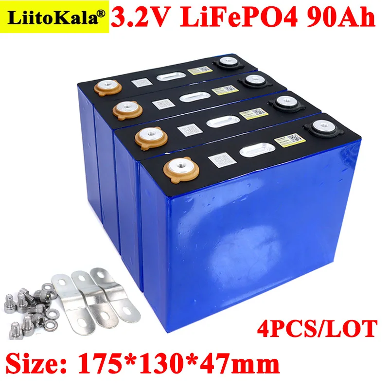 4 шт./лот 3 2 в 90 Ач LifePo4 литиевая батарея 270A 3C высокий Слив для diy 12 24 солнечный
